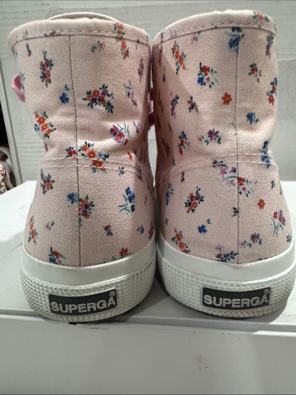 Superga Pink Floral High-Top Sneakers - Picture 2 of 13